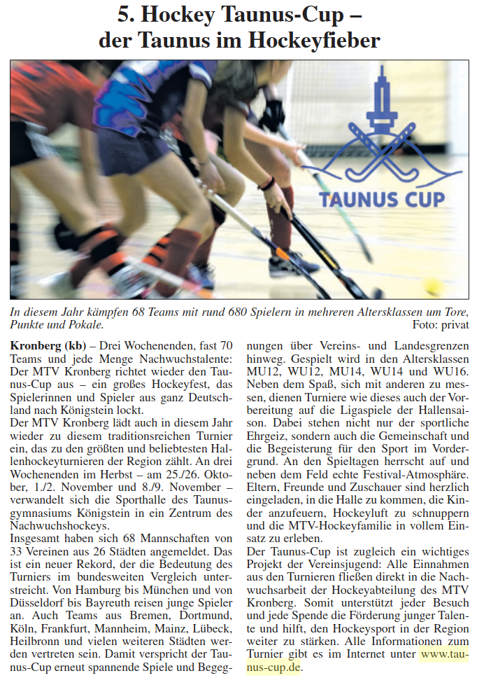 Taunus-Cup Auftakt Kronberger Bote